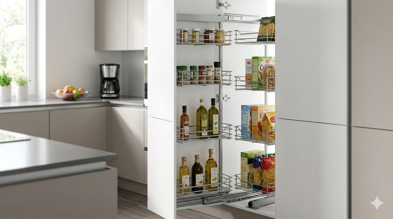 Wyposażenie kuchni — kosze cargo i systemy narożne